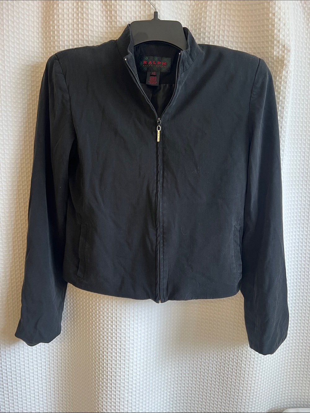 Ralph Lauren Women's Black Zip Bomber Jacket—XS—526-055